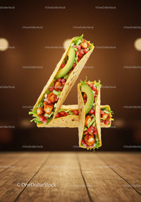Tasty chicken tacos with fresh avocado and vegetables
