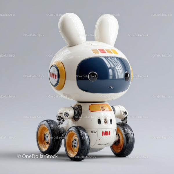 Uroczy Robot z Uszkami Królika na Kółkach dla Dzieci i Zabawy (102 Zdjęcia)