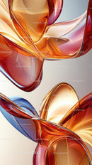 Vibrant Abstract Glass Art with Flowing Curves and Colors