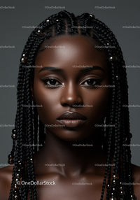 Elegant African Woman with Braided Hair and Beaded Style