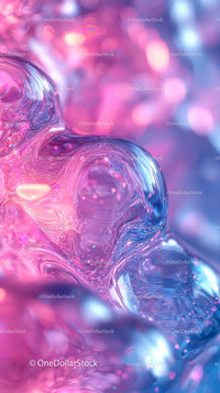 Colorful Abstract Liquid and Glass Bubbles with Bokeh Effects
