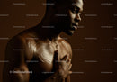 Elegant Male Model with Smooth Skin and Strong Shoulder in Artistic Shot