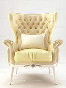 Elegant Vintage Armchair with Tufted Backrest and Plush Cushion