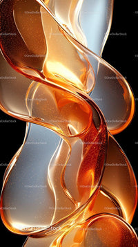 Abstract Swirling Shapes with Vibrant Light in Orange and Blue