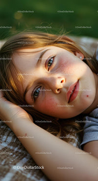 Young girl resting peacefully in natural light