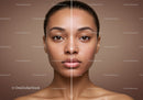 Contrast in Skin Clarity with Focus on Flawless and Acne-prone Skin