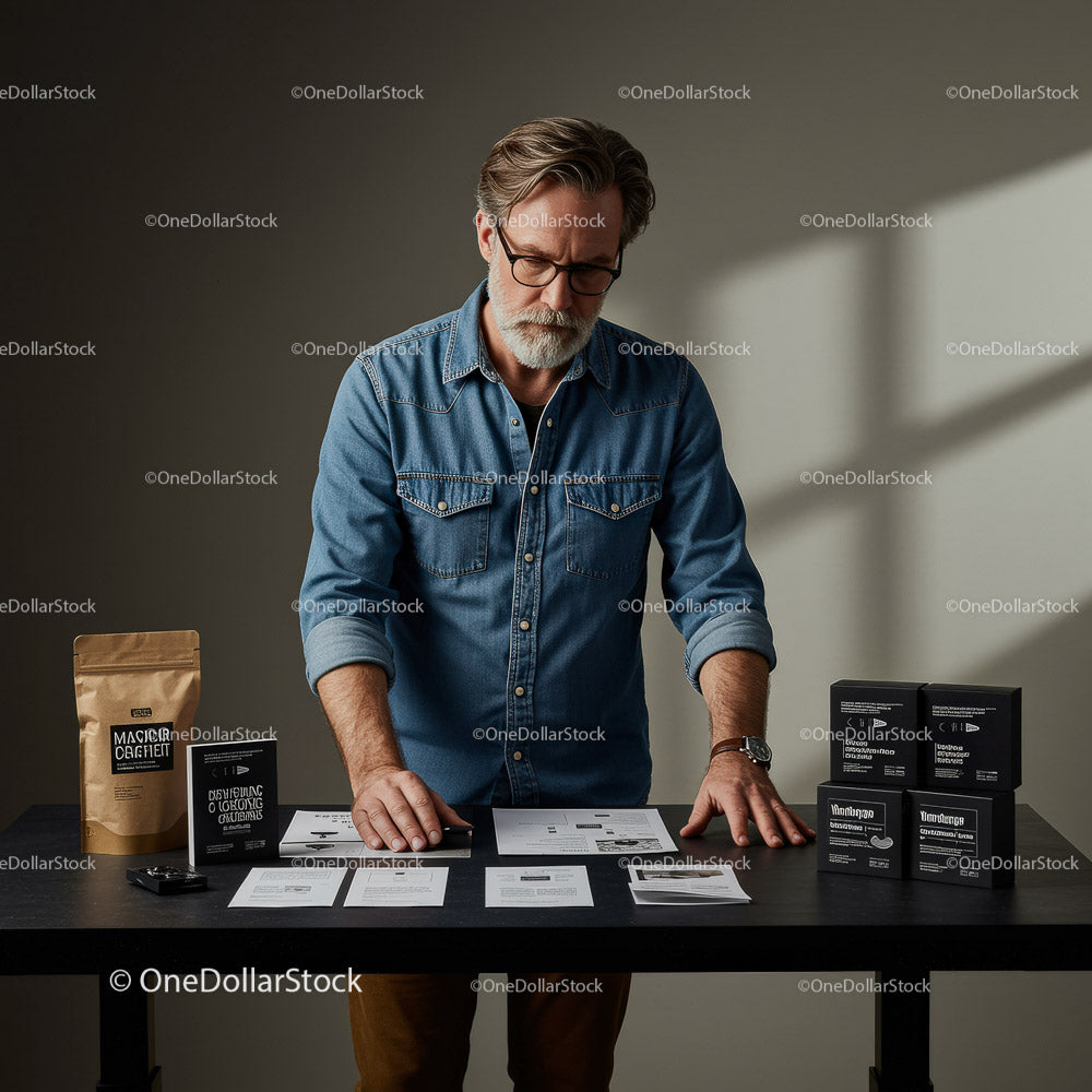 Stylish Businessman Engaged in Creative Product Design Process