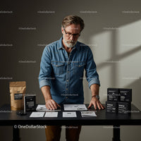 Stylish Businessman Engaged in Creative Product Design Process