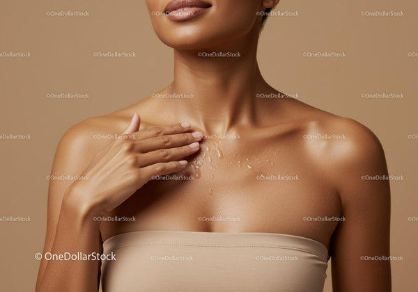 Nude Woman Applying Moisturizer with Smooth Skin and Natural Glow