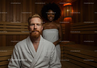 Relaxing Sauna Session with Wooden Interior and Warm Ambiance