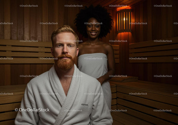 Relaksująca sesja sauny z drewnianym wnętrzem i ciepłą atmosferą