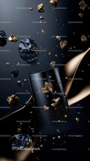 Luxury Black and Gold Perfume Bottle with Elegant Design