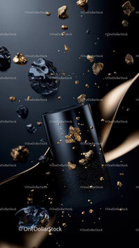 Luxury Black and Gold Perfume Bottle with Elegant Design