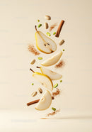 Sliced Pears with Cinnamon and Pistachios in Motion