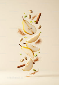 Sliced Pears with Cinnamon and Pistachios in Motion