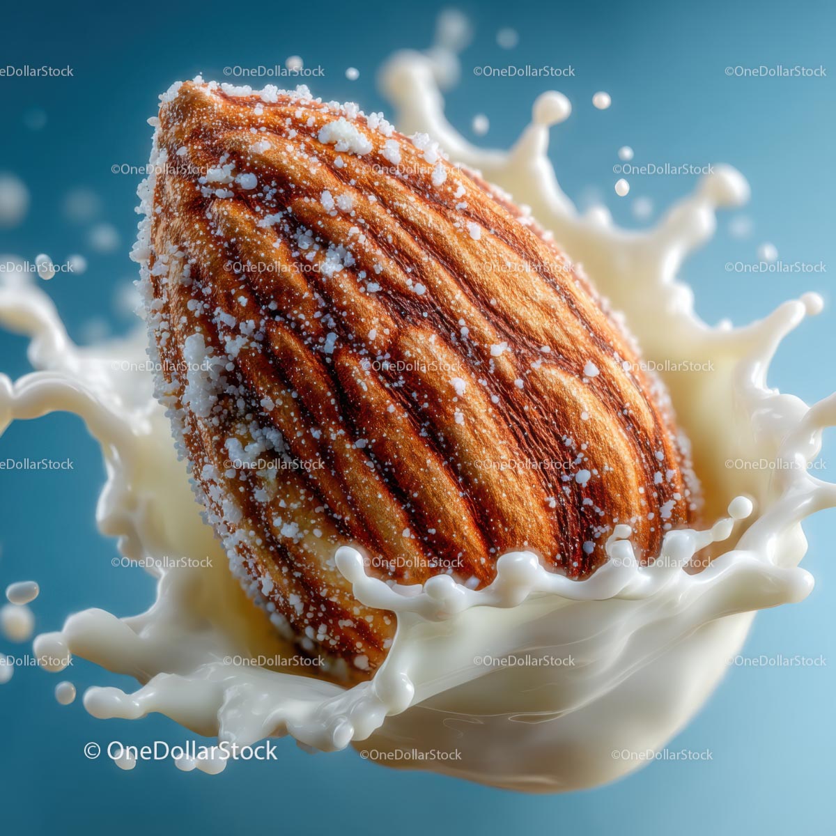 Almond Splashing in Creamy Milk for Delicious Food Photography