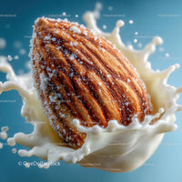 Almond Splashing in Creamy Milk for Delicious Food Photography