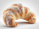 Fresh Powdered Sugar Croissant Close-Up for Bakery and Breakfast Ads