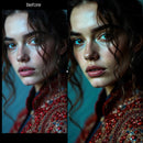Before and after Moody Editorial Portraits LUT Pack effect