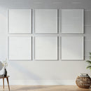 Six Blank Square Frames in Modern Minimalist Interior