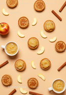 Mini pancakes with applesauce and cinnamon sticks
