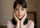 Portrait of Young Woman with Clear Skin and Youthful Expression