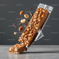 Chocolate Nut Energy Bar with Almonds and Hazelnuts