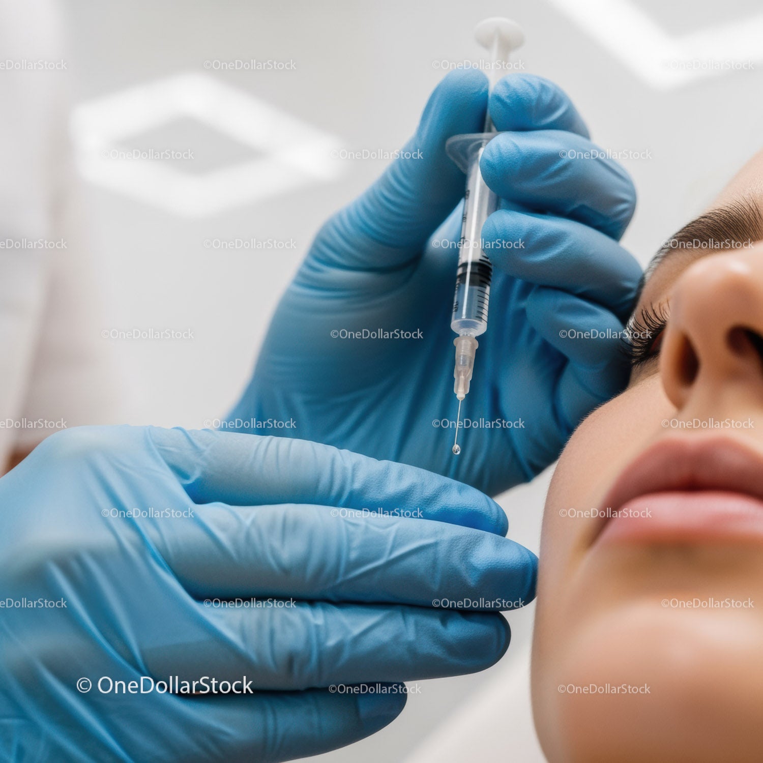 Close-Up of a Medical Syringe Administering a Vaccine to a Patient