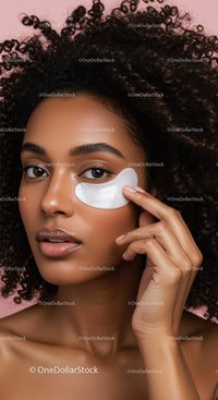 Young Woman Applying Eye Patch for Skincare Routine