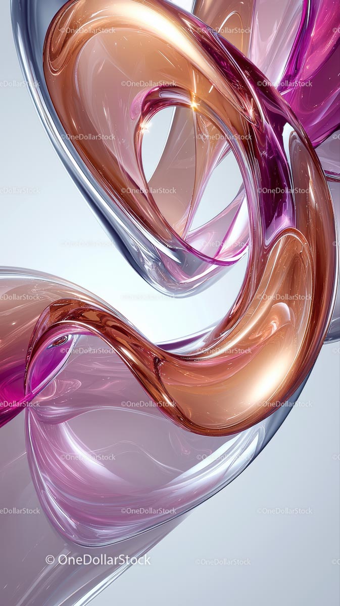 Abstract Swirling Glass Art with Vibrant Colors in Modern Design