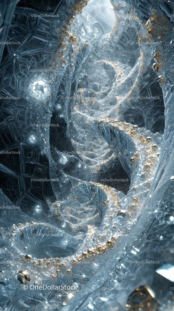 Close Up of Beautiful Blue Ice Crystal Formations