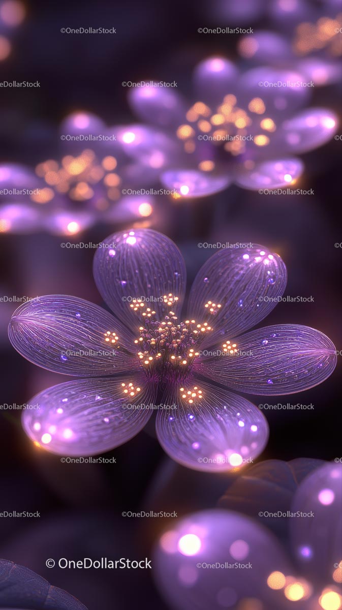 Bioluminescent Jellyfish and Flower Glow in Fantasy Setting