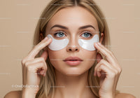 Young Woman Applying Under-Eye Patches for Skincare Routine