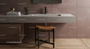 Modern Kitchen with Concrete Countertop and Stylish Brown Stool