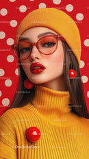 Vibrant Fashion Portrait with Bold Accessories and Bright Colors