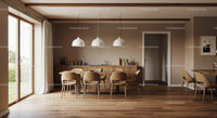 Modern Dining Room with Wooden Furniture and Bright Natural Light