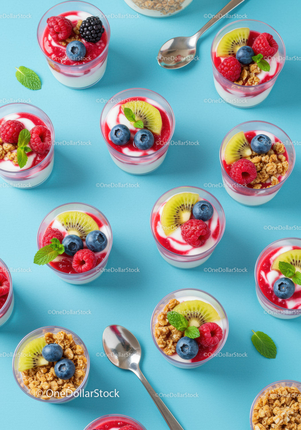 Healthy Yogurt Parfaits with Fresh Berries and Granola