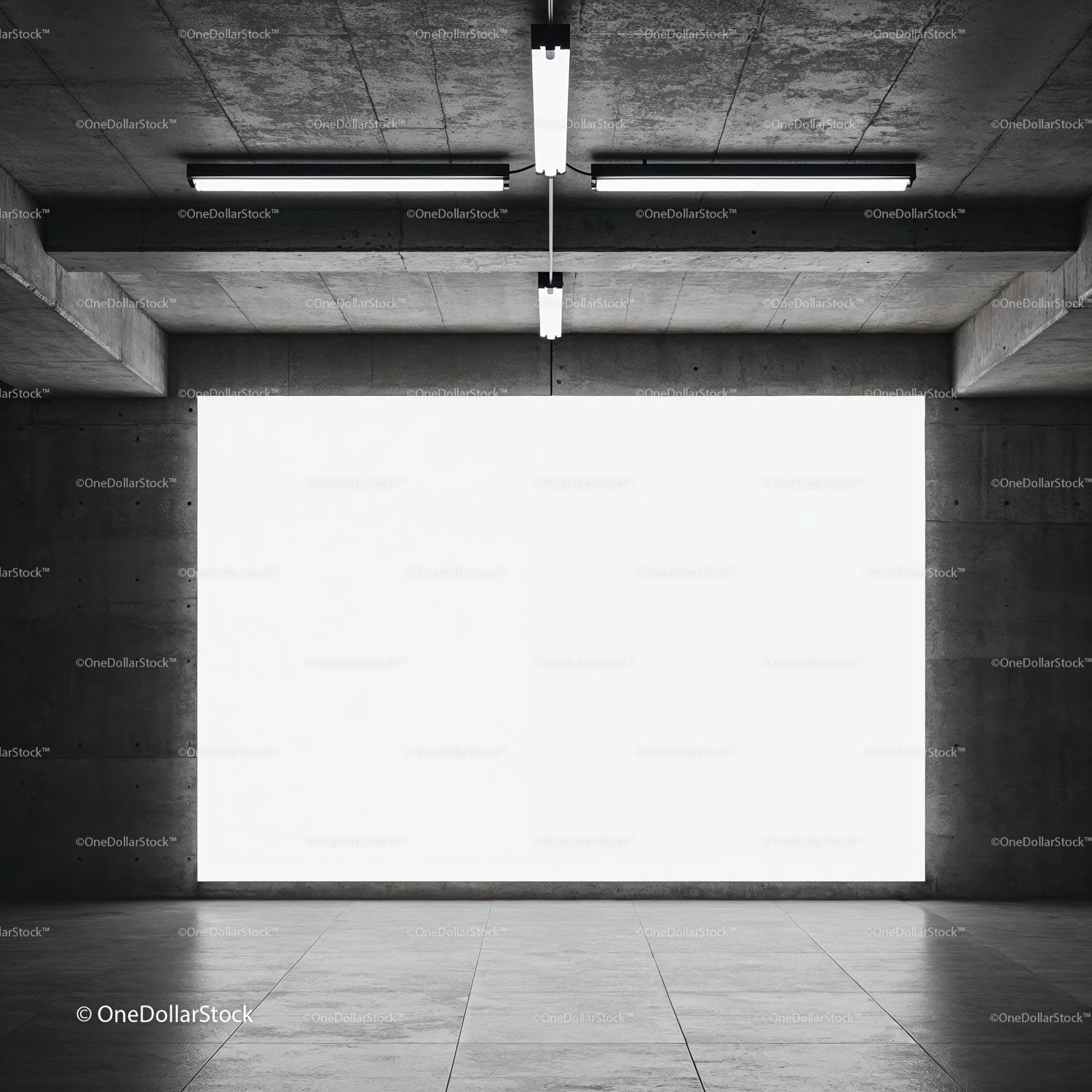 Empty Industrial Room with Large Bright Window