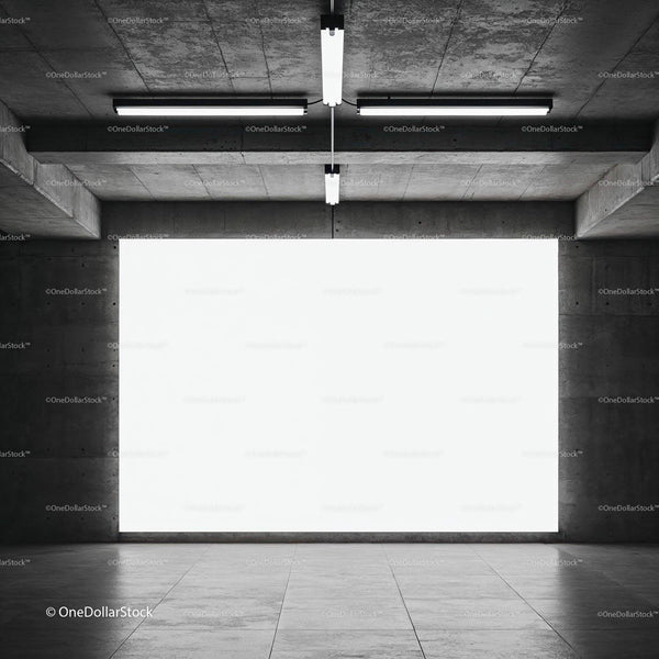Empty Industrial Room with Large Bright Window JPG Mockup Image