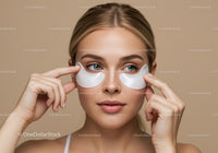Young Woman Applying Eye Patches for Skincare Treatment