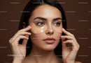 Elegant Woman Applying Eye Patches for Skincare Therapy