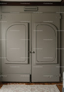 Double Gray Metal Doors in Indoor Setting for Interior Design
