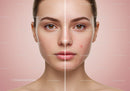 Close-Up of Young Woman with Clear Skin Showing Skin Acne Treatment