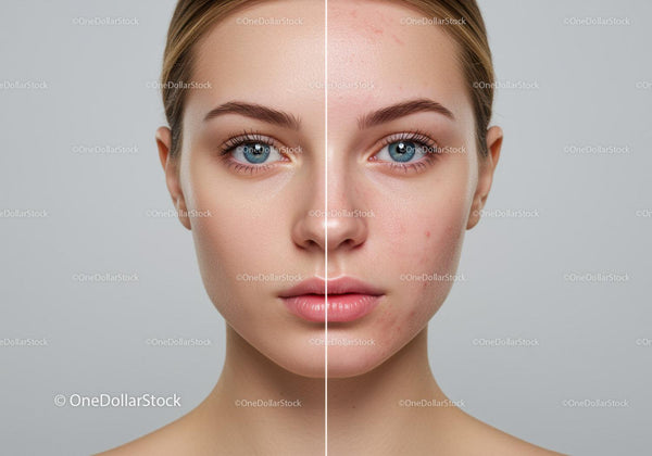Young Woman with Clear Skin and Acne Prone Complexion