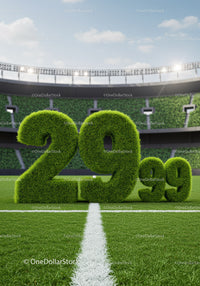 Green Percentage Numbers on Sports Field Turf