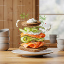Floating Smoked Salmon Sandwich with Fresh Ingredients