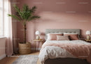 Stylish Bedroom with Pink Wall and Indoor Palm in Modern Interior