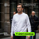 editable PSD mockup for Male white t-shirt