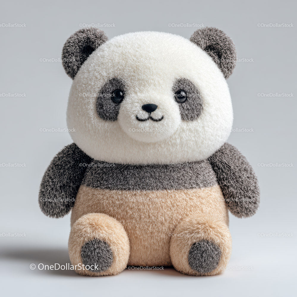 Cute Plush Panda Toy with Soft Textured Fur for Kids and Collectors