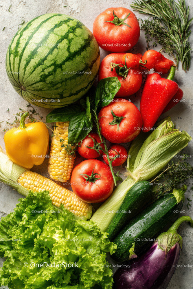Colorful Fresh Vegetables for Healthy Cooking and Meal Prep